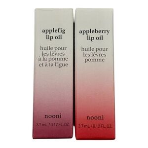 Nooni Korean Apple Lip Tint Stain Duo Appleberry and Applefig Lip Oil Set -